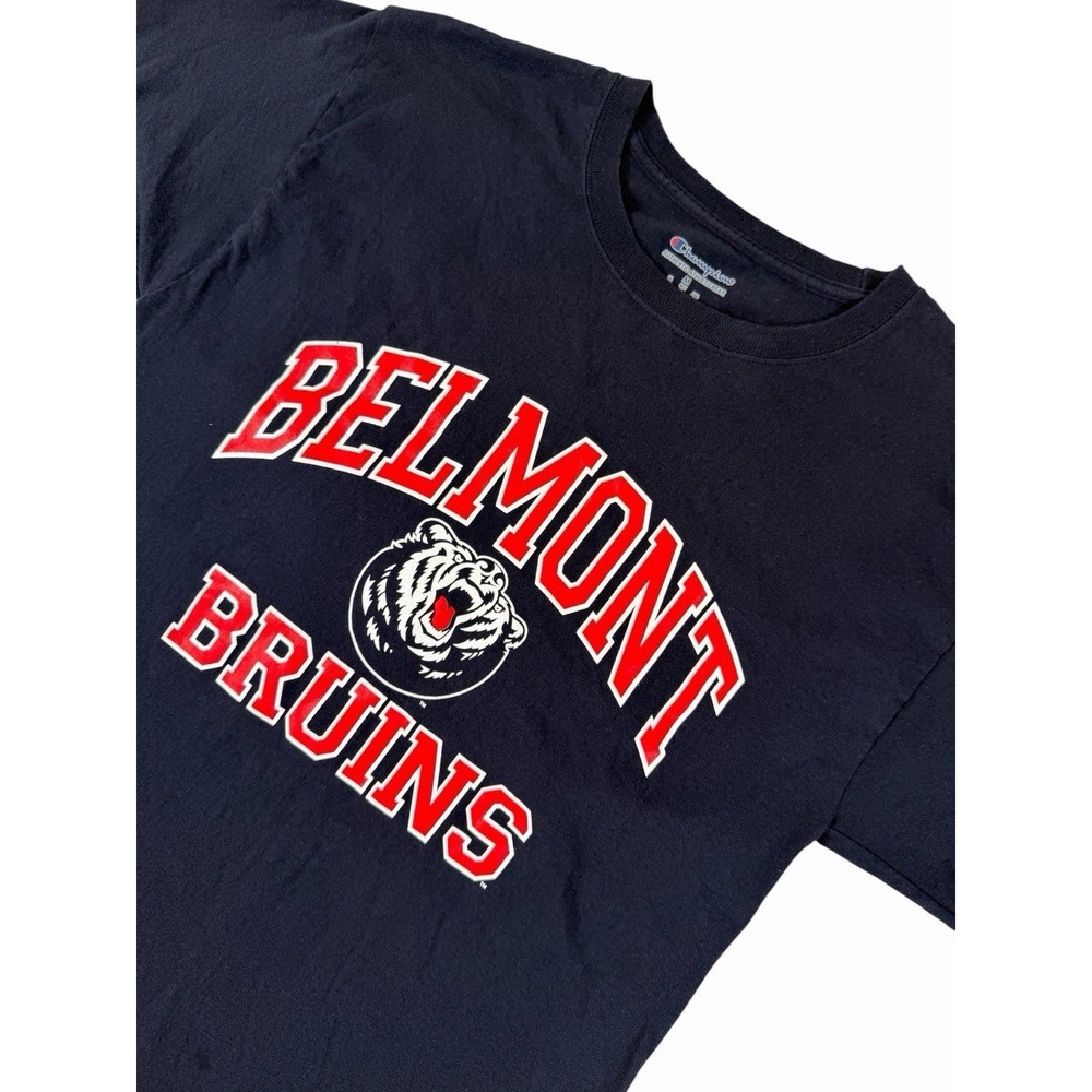Champion Belmont Bruins Men's Medium Graphic T Shirt Navy Blue College Tee